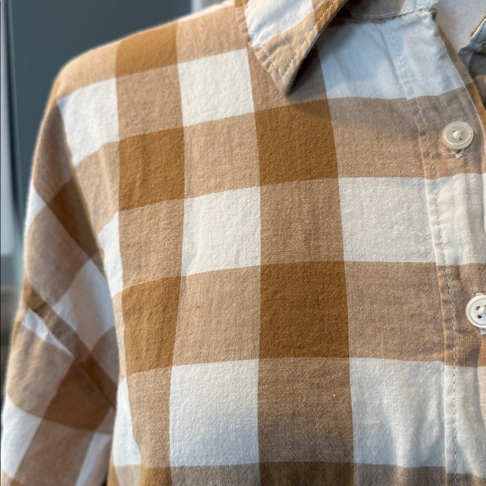 Maeve Anthropologie The Bennet Button-down Checkered Shirt Top Medium‎ - Picture 4 of 9